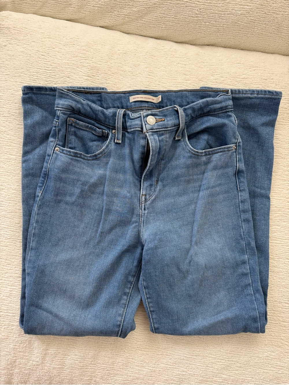 Levi’s 724 High Rise Straight Crop Blue Jeans